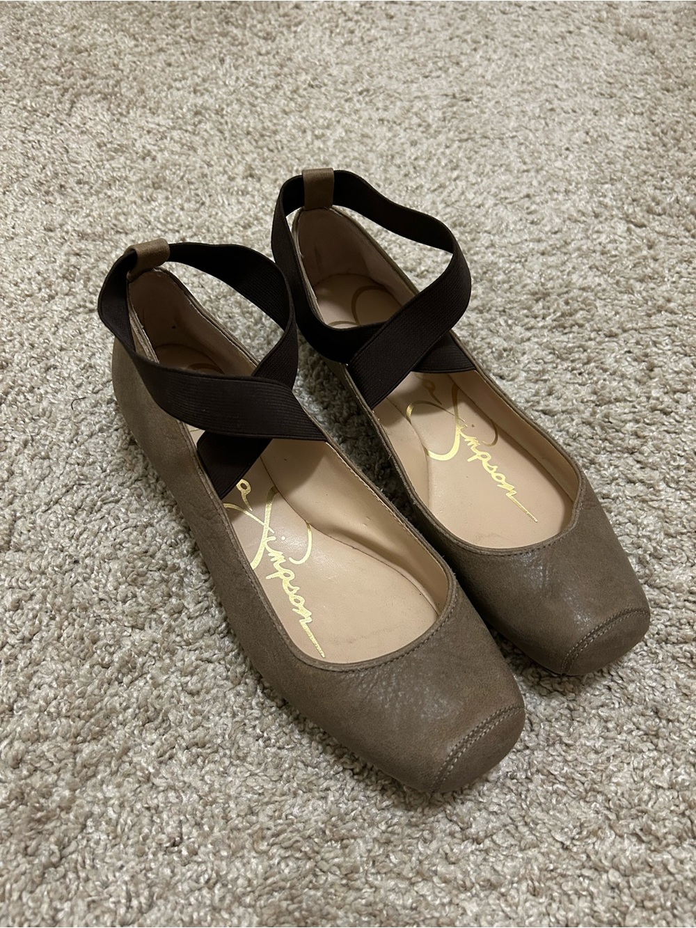 Jessica Simpson Mandalaye Leather Ballet Flats